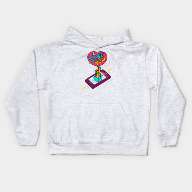 I Love You Mom Kids Hoodie by busines_night